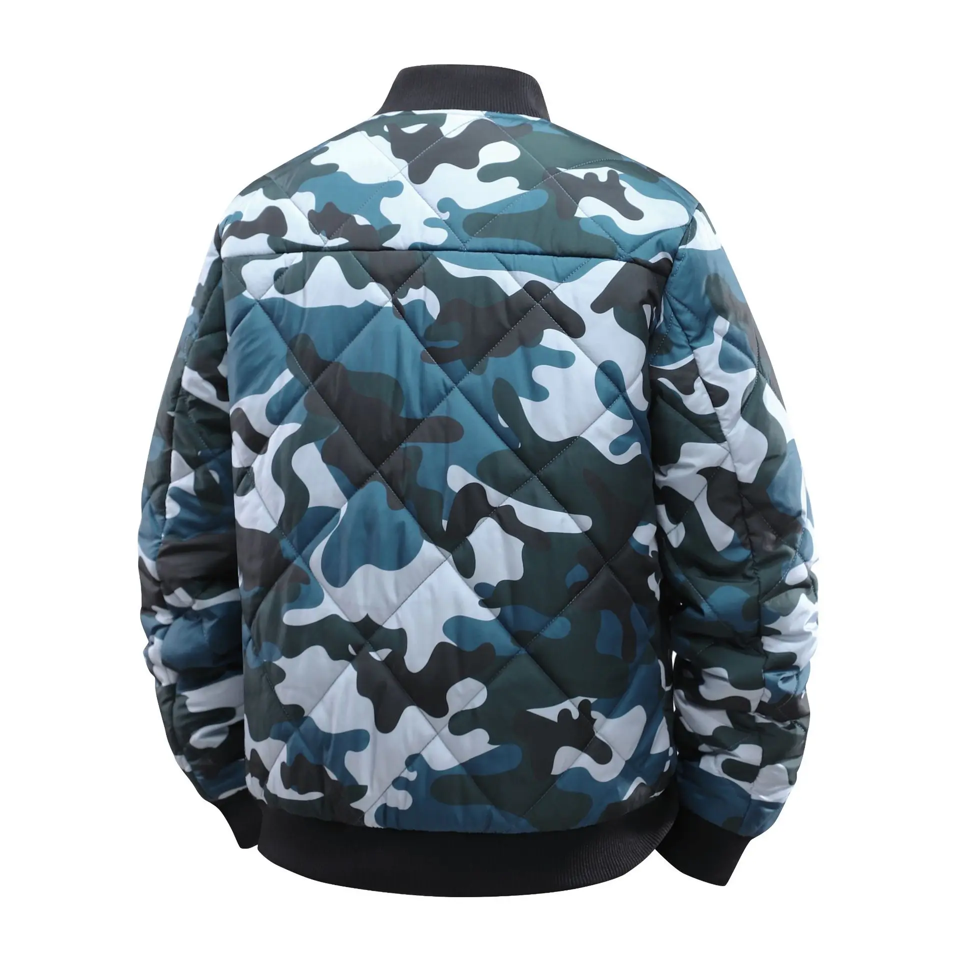 2025 الشتاء الرجال أسفل معطف موضة مطبوعة الوقوف طوق الذكور ملابس خارجية سحاب أكمام طويلة يندبروف رجل دافئ الوجهين سترة