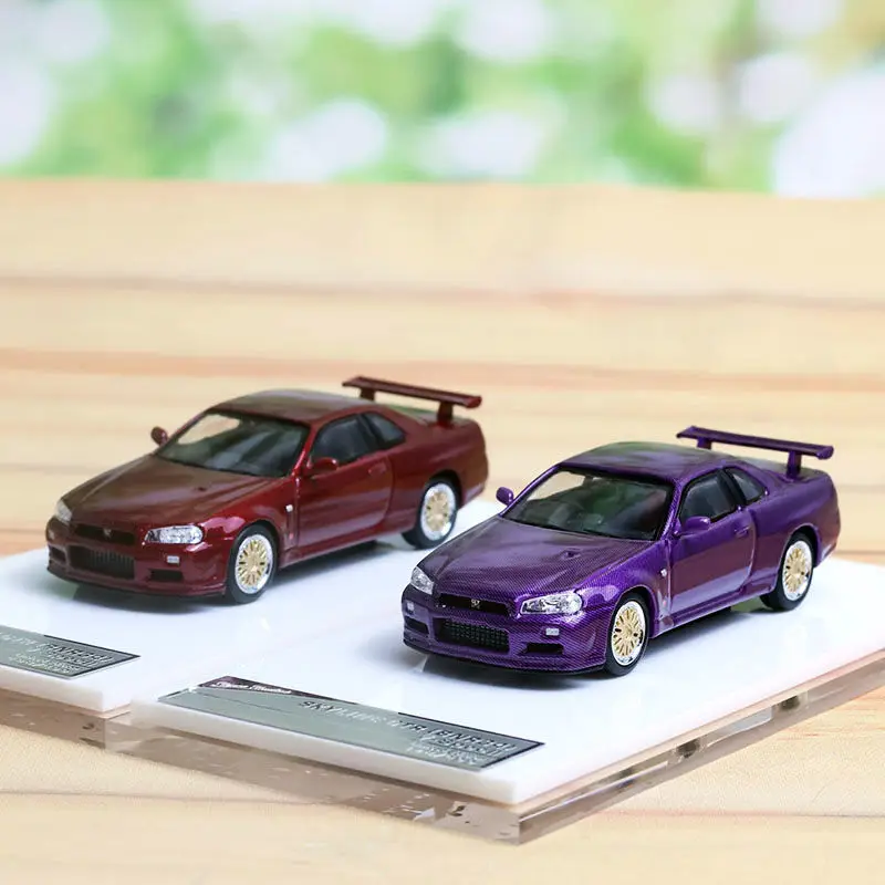 

Литой под давлением SH масштаб 1:64 GTR R34 V-SPEC-II модель автомобиля из сплава, Коллекционная игрушка, подарок, сувенир, украшение для дисплея