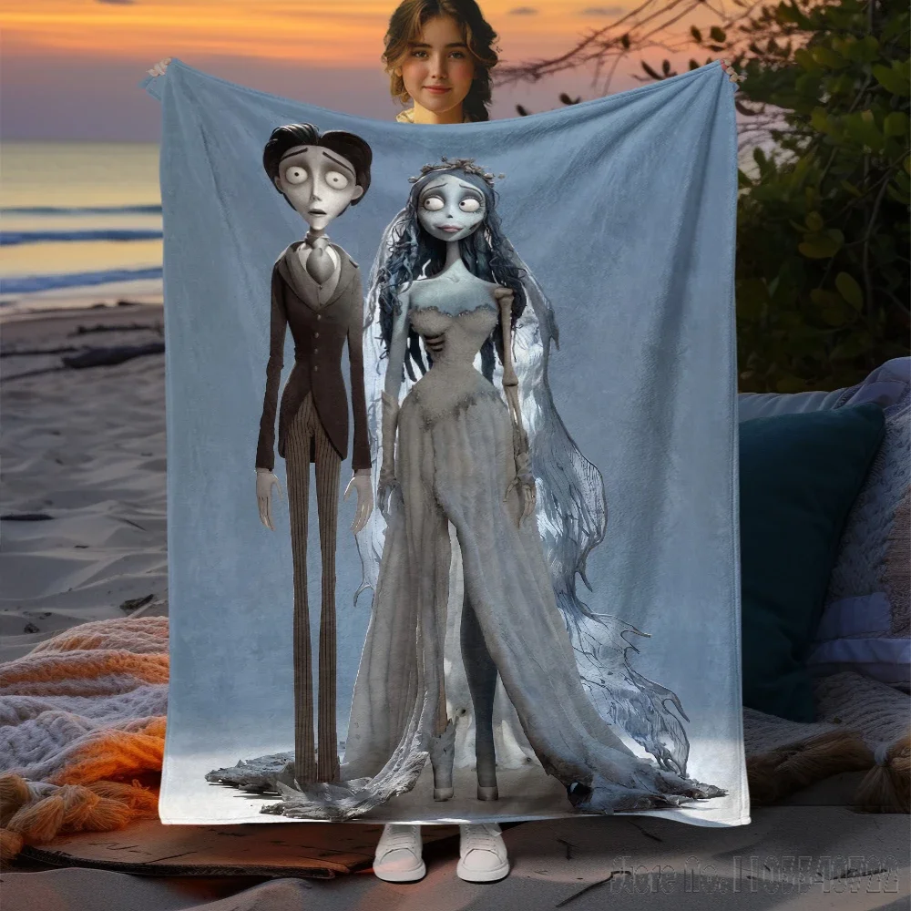 Film Tim Burton's Corpse Bride 3D Printed Kids Blanket Throw for Bed Sofa Decor Fleece Nap Blankets Boys Girls Children Gift image 2