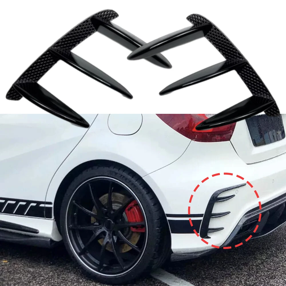 Pair Car Rear Bumper Splitter Spoilers Canard for Mercedes Benz W176 A160 A180 A200 A250 A260 A45 AMG Hatchback 2013-2018