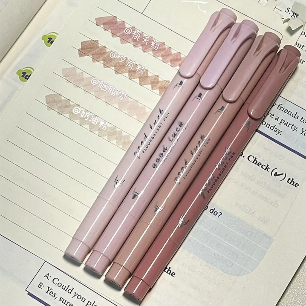 

4 цвета/набор, флуоресцентная ручка с двойной головкой, обучающий приз, градиентная цветная линия, цветной маркер, канцелярские принадлежности, ручка для фокуса