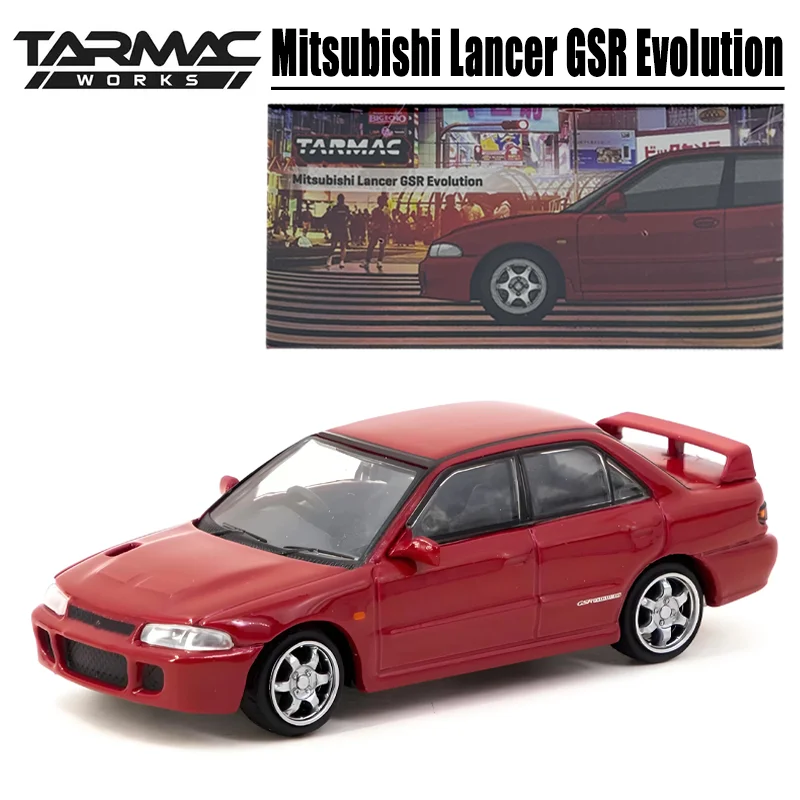 Asfalt Werkt 1/64 Mitsubishi Lancer Gsr Evolution Rood Legering Speelgoed Motorvoertuig Diecast Metalen Model Geschenken