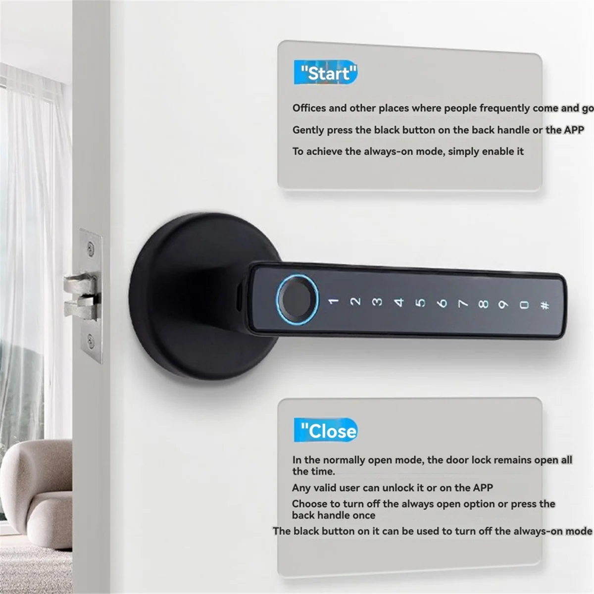 F6 Tuya Bluetooth Smart Fingerprint Door Lock Electronic Keypad RFID Keys App Control Waterproof for Home and Hotel