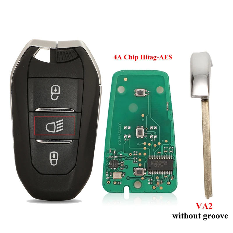 Jinyuqin llave remota inteligente sin llave Go 433Mhz para Peugeot 308 408 508 5008 Citroen C4 C4L DS4 DS5 4A ID46 Chip 434MHz sin llave