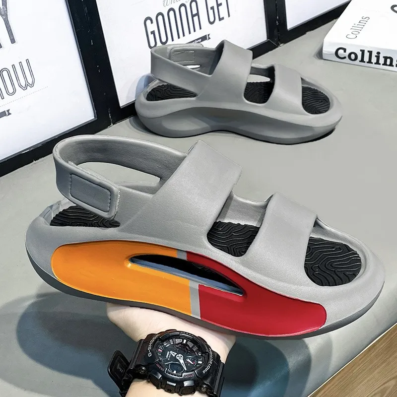 Sandalias de verano para hombre, zapatillas suaves de EVA, toboganes de playa al aire libre, sandalias antideslizantes, zapatos casuales de verano