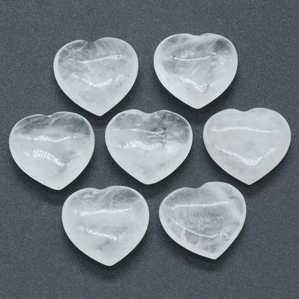 

Tumbled Stones Gemstone Natural Crystal Stones Natural Crystal Heart-shaped Stone Non-porous 20mm Quartz Crystal Ornaments Gift