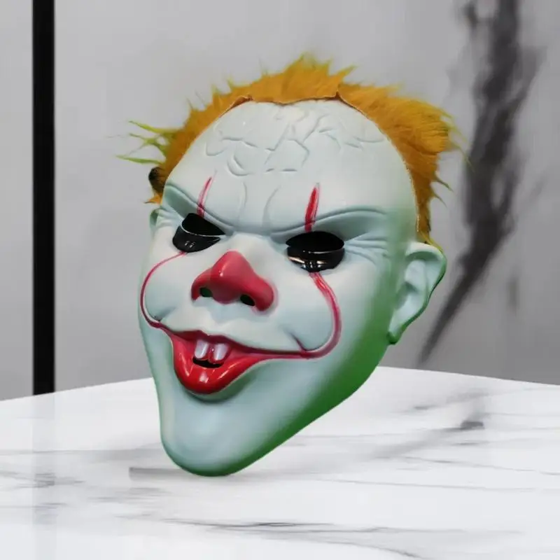 1 قطعة الشعر الأصفر الشر شيطان مهرج اللاتكس خوذة الرعب جوكر Pennywise قناع ل تأثيري هالوين زي حفلة الدعامة