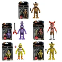 4pcs Five Nights Freddy Cartoon Toy Kawaii Action Pvc Anime Figure Fnaf Freddy Fazbear Bear Model Dolls For Kids Christmas Gifts
