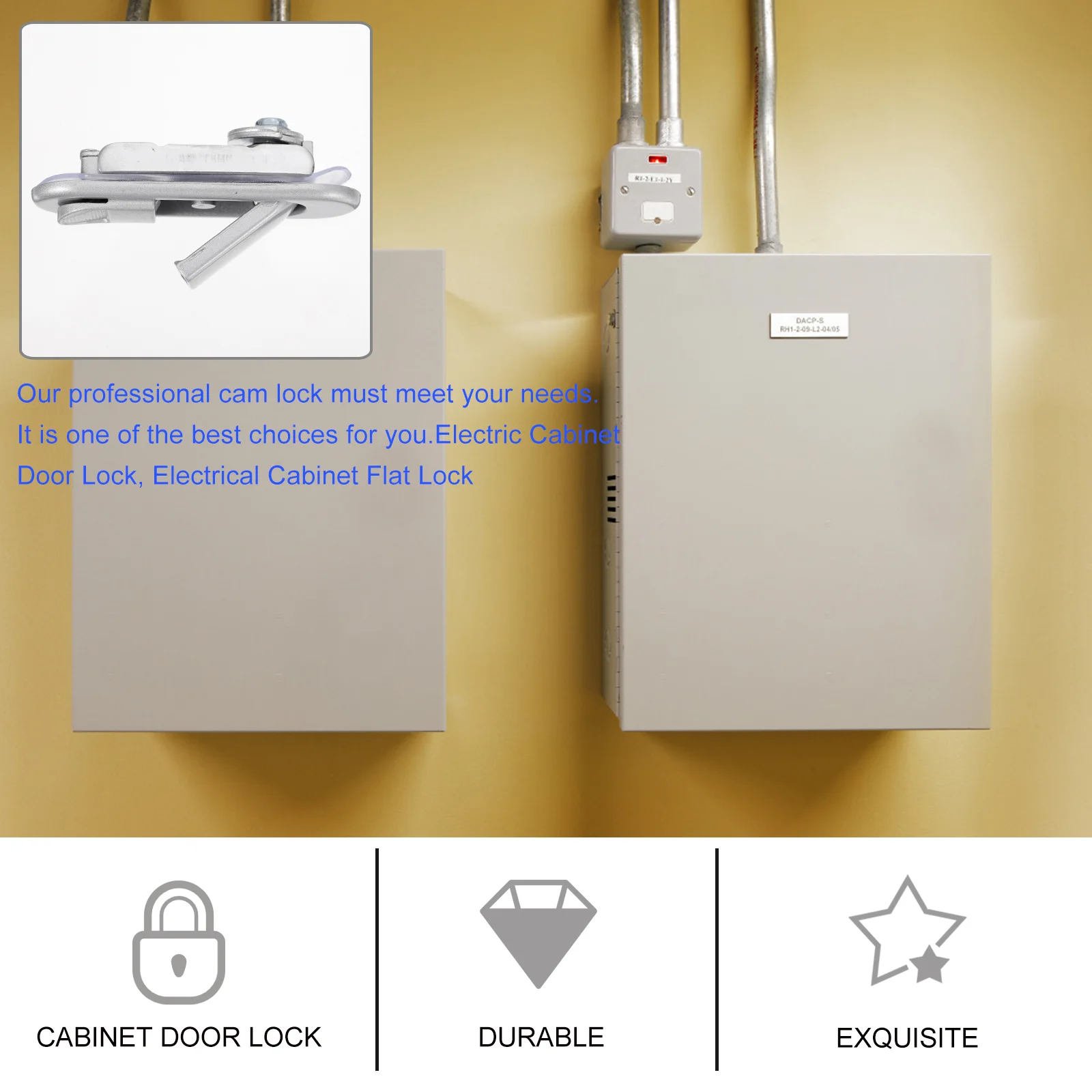 1 قطعة سبائك الزنك قسط خزانة كهربائية قفل الباب قفل مسطح لخزانة الشبكة صندوق متر ماكينة تسجيل المدفوعات النقدية الضميمة