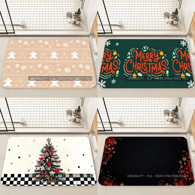 

Gingerbread Snowflake Mat Living Room Decoration Home Sofa Non-Slip Carpet Study Bedroom Tatami Children'S Soft Floor Mat