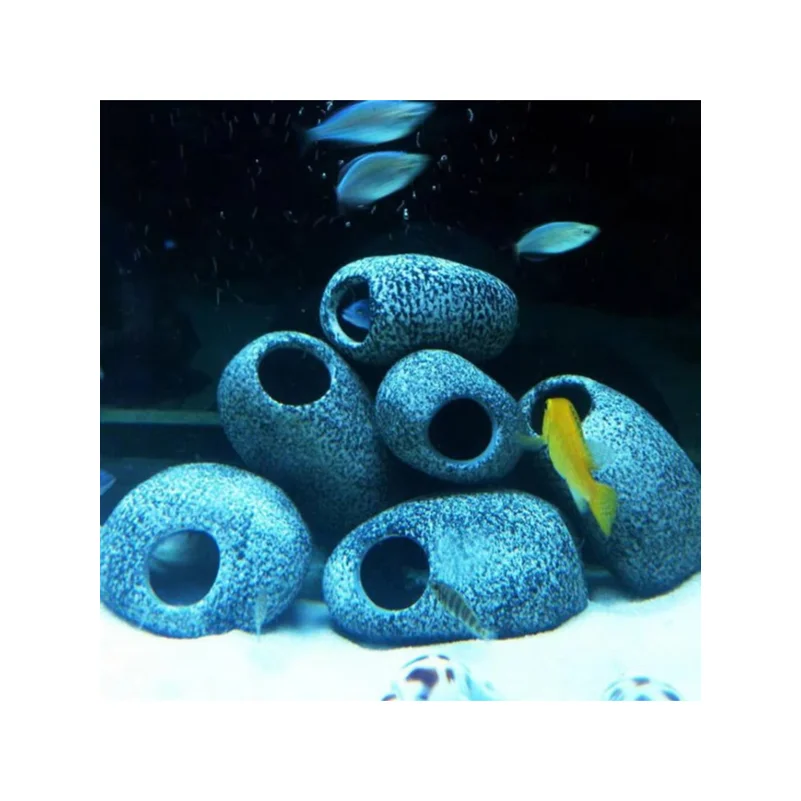 1Pc Cichlid Stone Cave Aquarium Fish Tank Pond Ornament Decoration Shrimp Breeding Ceramic