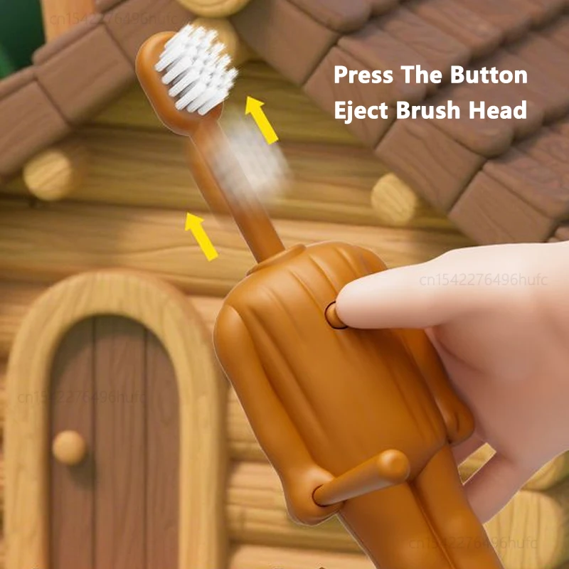 Brainrot Tung Sahur Kids Toothbrush Cartoon Funny Tun Tung Sahur Figures Teeth Brush Protable Travel Toothbrush for Children image 3