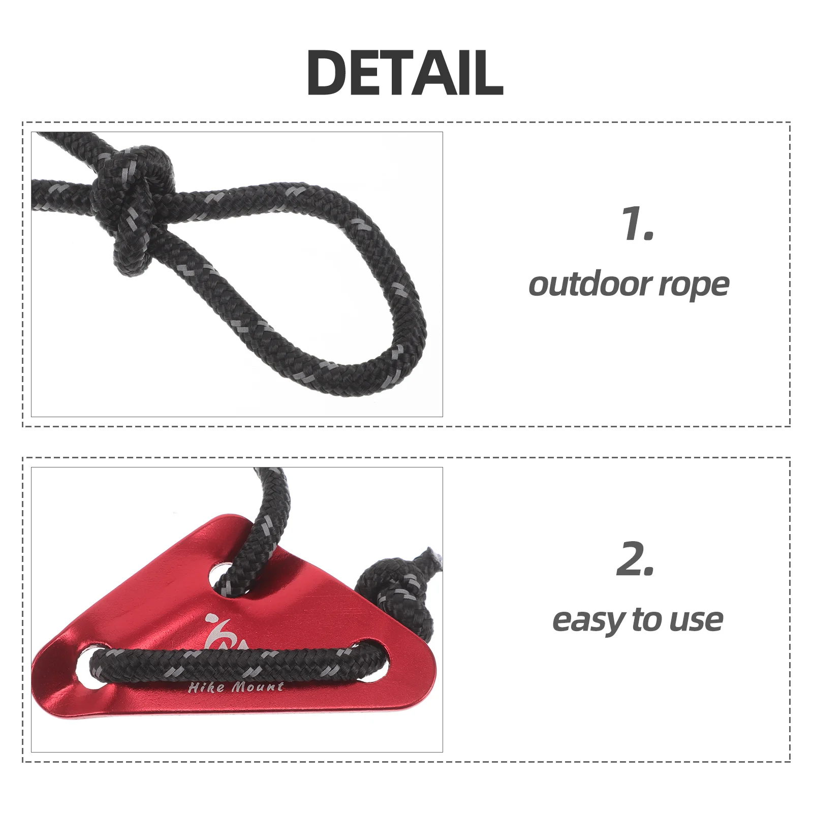 8 Uds cuerda de montañismo cuerda reflectante a prueba de viento para exteriores equipo de Camping cable de tienda ajustable seguro para senderismo