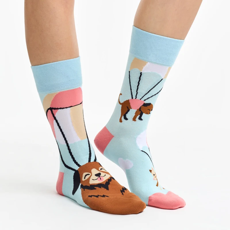

Хлопковые носки унисекс с забавным котом, собакой, летающим котенком и щенком, милые носки с героями мультфильмов AB Trend, женские и мужские новые длинные носки для скейтборда
