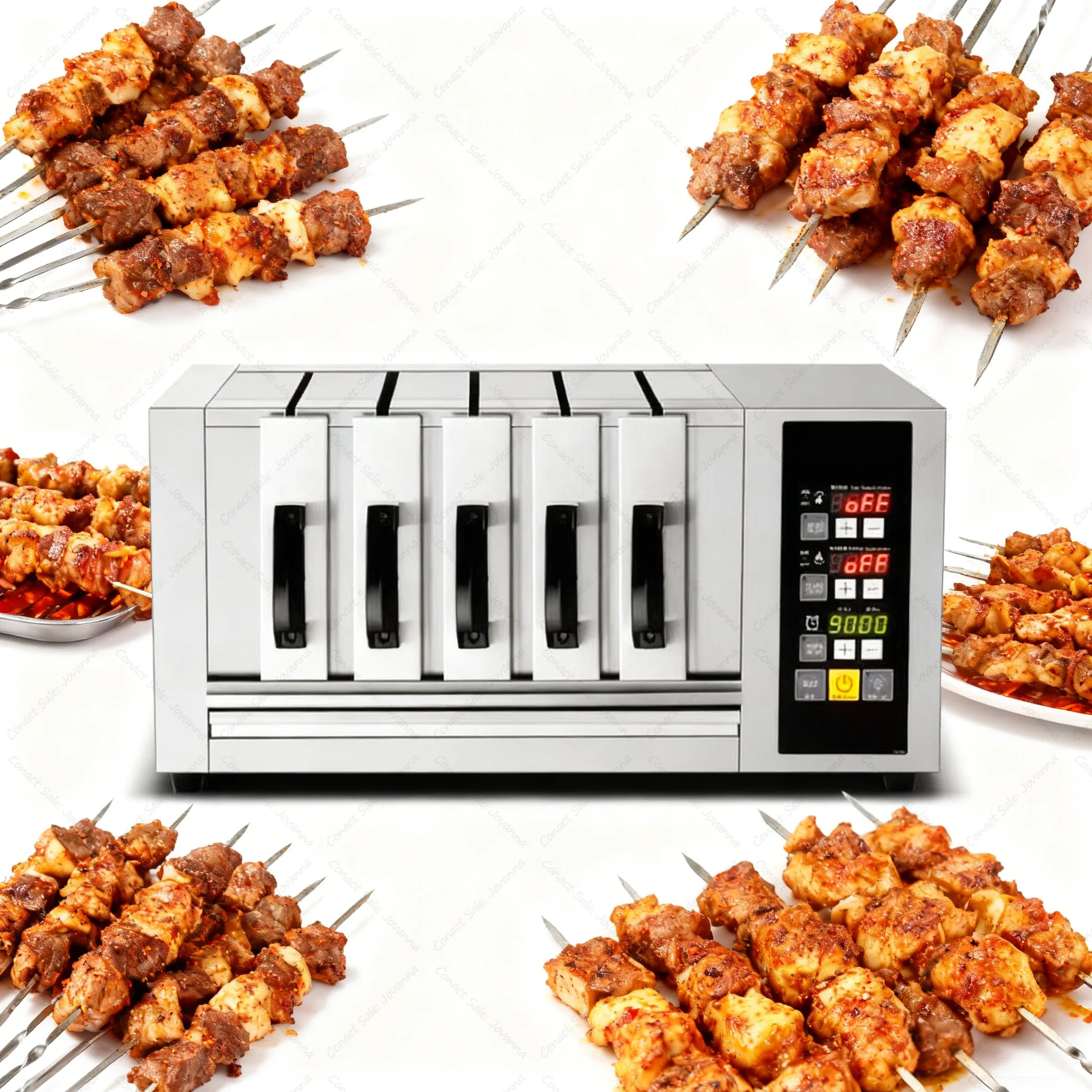 Outdoor Stainless Steel BBQ Grill Electric Barbecue Tabletop Machine Steak Barbecue Grill