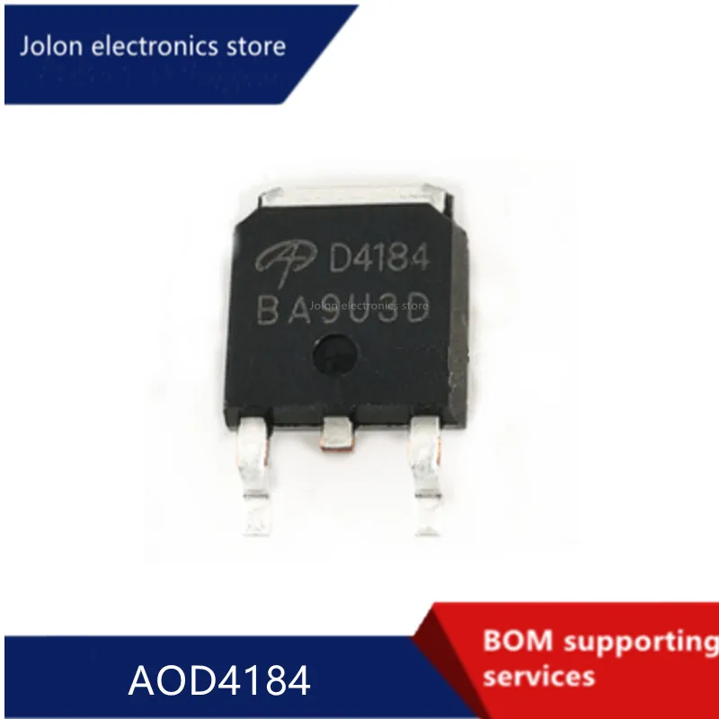 5PCSNew AOD4184 Silkscreen D4184 Package TO-252 N-channel 40V 50A MOS field effect integrated circuit