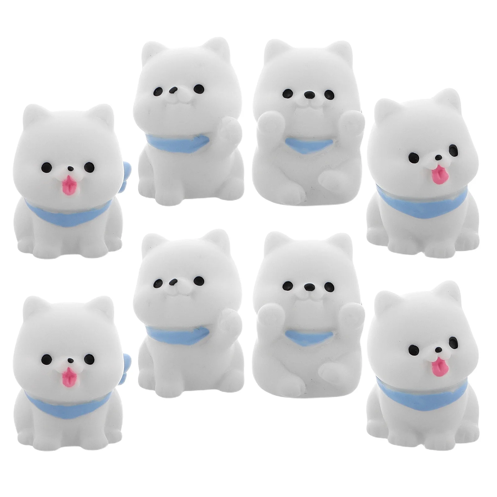 

8Pcs Miniature Resin Dogs Micro Landscape Decoration Set for Home Office DIY Crafts Bonsai Displays Fairy Gardens Dollhouse