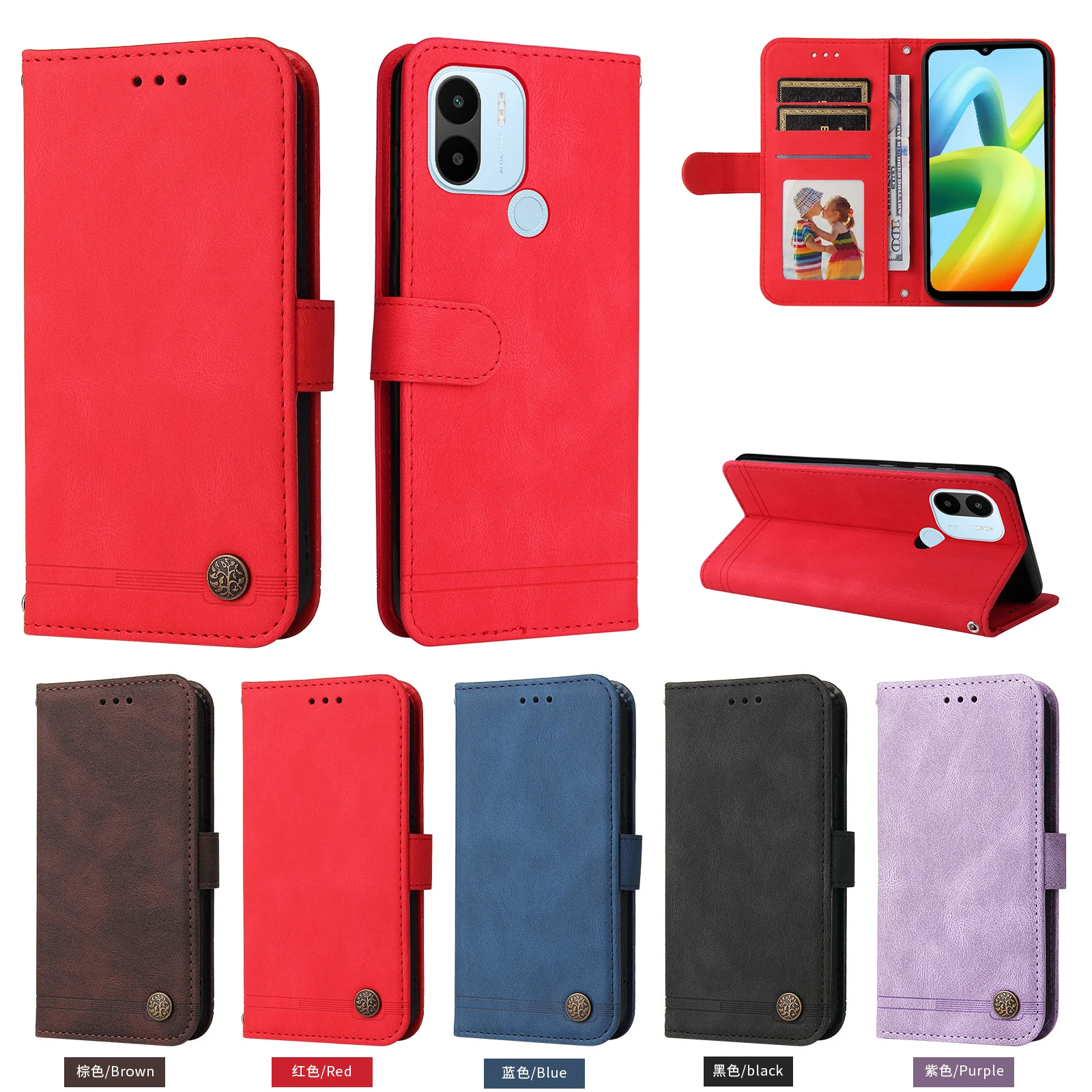 Walelt Leather Card Case For VIVO Y35 4G Nokia G300 Oneplus Nord CE 5G infinix HOT 11S MOTO G30 Google pixel 6 File Cover