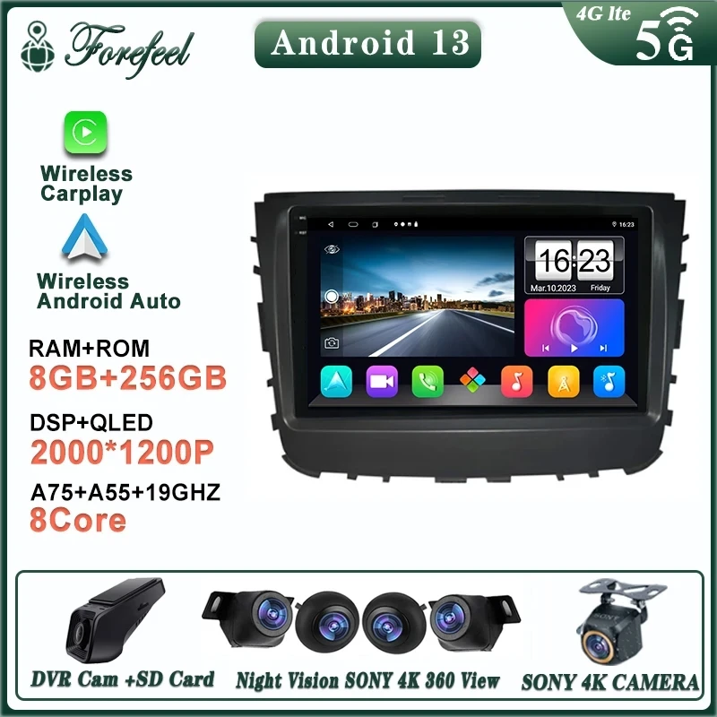 

Android 13 For SsangYong Rexton 2019 Multimedia Car No 2 Din DVD Monitor Player Screen TV Video Auto radio Navigation Dash Cam