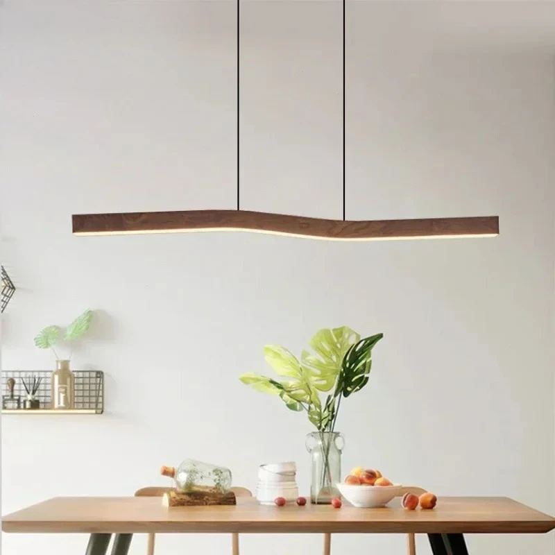 Vintage Stylish Long Linear Simplicity Art Indoor LED Pendant Lights Creative Lustre Lamp for Bedroom Home Decoration Chandelier