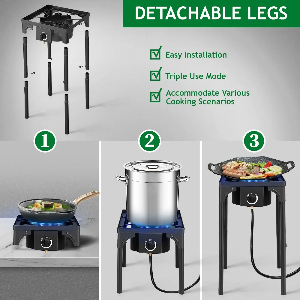 موقد غاز البروبان الفردي للطهي في الهواء الطلق، شواية للتخييم والشواء #4