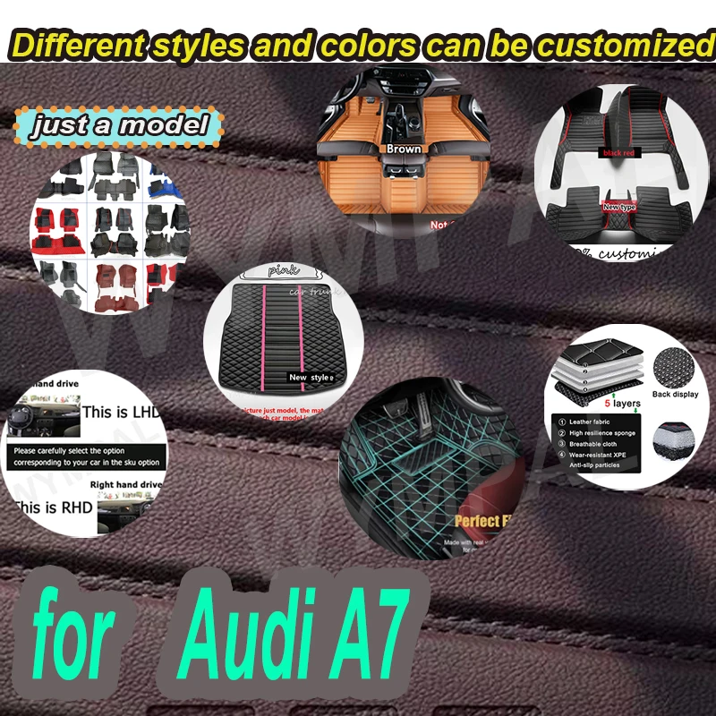 

LUXURY Custom Automotive Car Floor Mats For Audi A7 2012 2013 2014 2015 2016 2017 Auto Luxury Leather