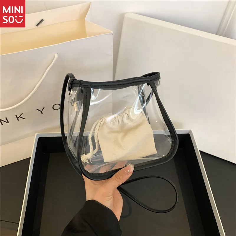 Miniso 2025 Transparent Jelly Bag, Korean Summer Crossbody Purse for Women