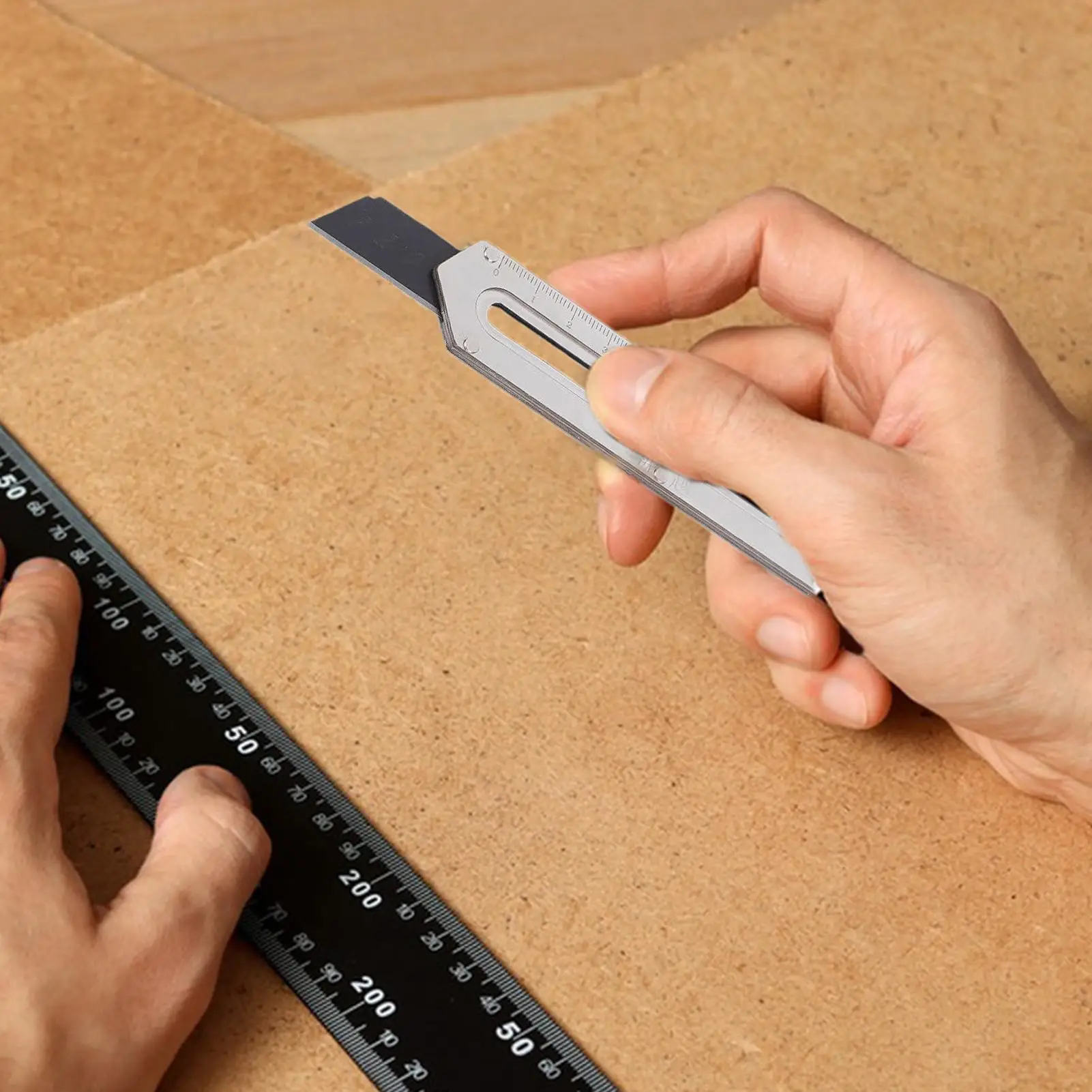 

Utility Box Cutter Heavy-Duty Ergonomic Retractable Tool Stainless Steel Art Crafting Cutter For Paper Leather Rope Cardboard