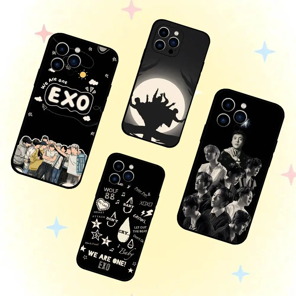 Cool E-exo-S funda de teléfono para IPhone 17,16,15,14,13,12,11,Pro,Plus,Mini funda negra suave