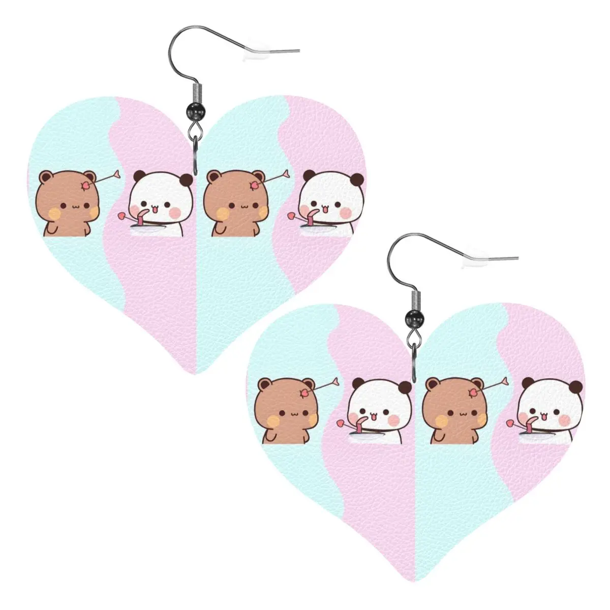 

Custom Funny Bubu And Dudu Leather Teardrop Earrings for Women Leather Earrings Fashion Lightweight for Parties Holidays