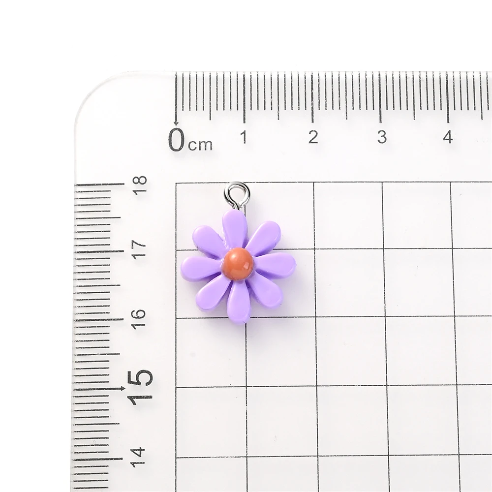 10 Stuks 16X20Mm Daisy Bloem Hanger Kleurrijke Zonnebloem Kralen Charmsfor Sieraden Maken Ketting Oorbel Handgemaakte Sieraden