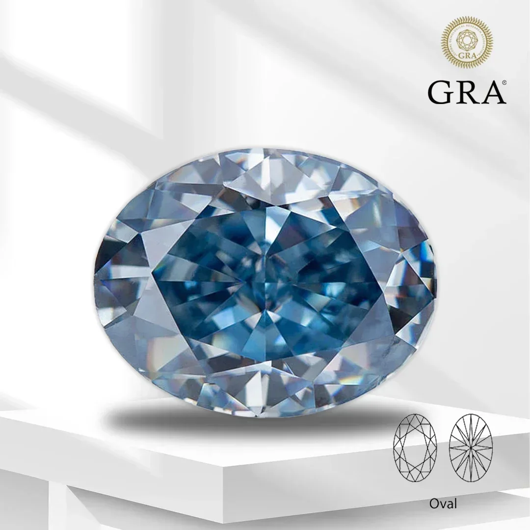 

Wholesale Moissanite Stone Ice Blue Color Oval Cut Lab Grown Diamond Gemstone For DIY Jewelry Making Materials Comes Ewith Certi