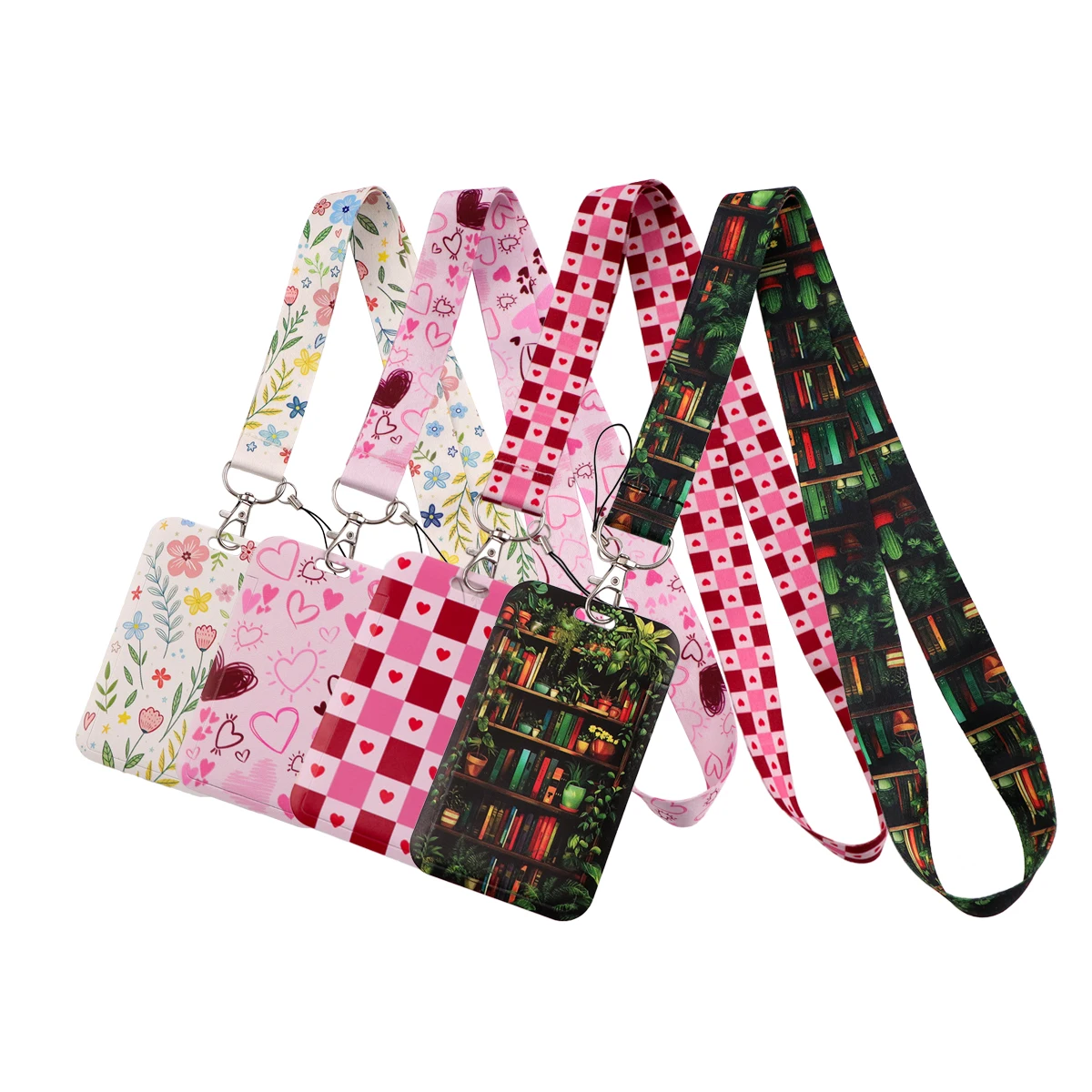 Love Lanyards Cute Heart Print Card Holder Neck Strap Keyring on Backpack Bag Accessories Fashion Supplies Daily Party Gifts