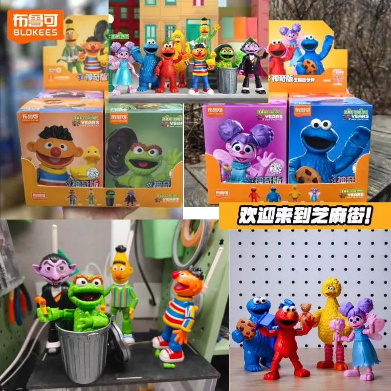 Blokees Sesame Street Figuras de Acción ELMO COOKIE MONSTER BIG BIRD Abby ERNIE BERT OSCAR THE GROUCH ELMO Muñeco de Anime Juguete de Regalo