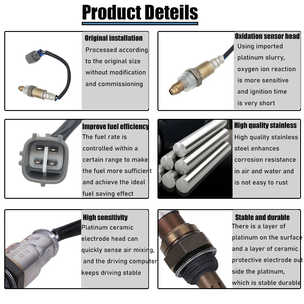 Sensor de oxigênio O2 upstream para Subaru, Outback B9, Tribeca 3.0L, 3.6L, 2005, 2006, 2007, 2008, 2009, 22641-AA25A