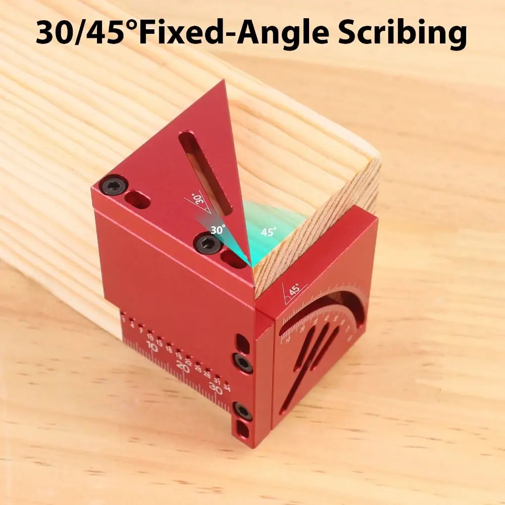 Aluminum Alloy Multi Angle Measuring Ruler 30/45/60/90 Degree Multifunctional T-shaped Angle Ruler Measurement Ruler