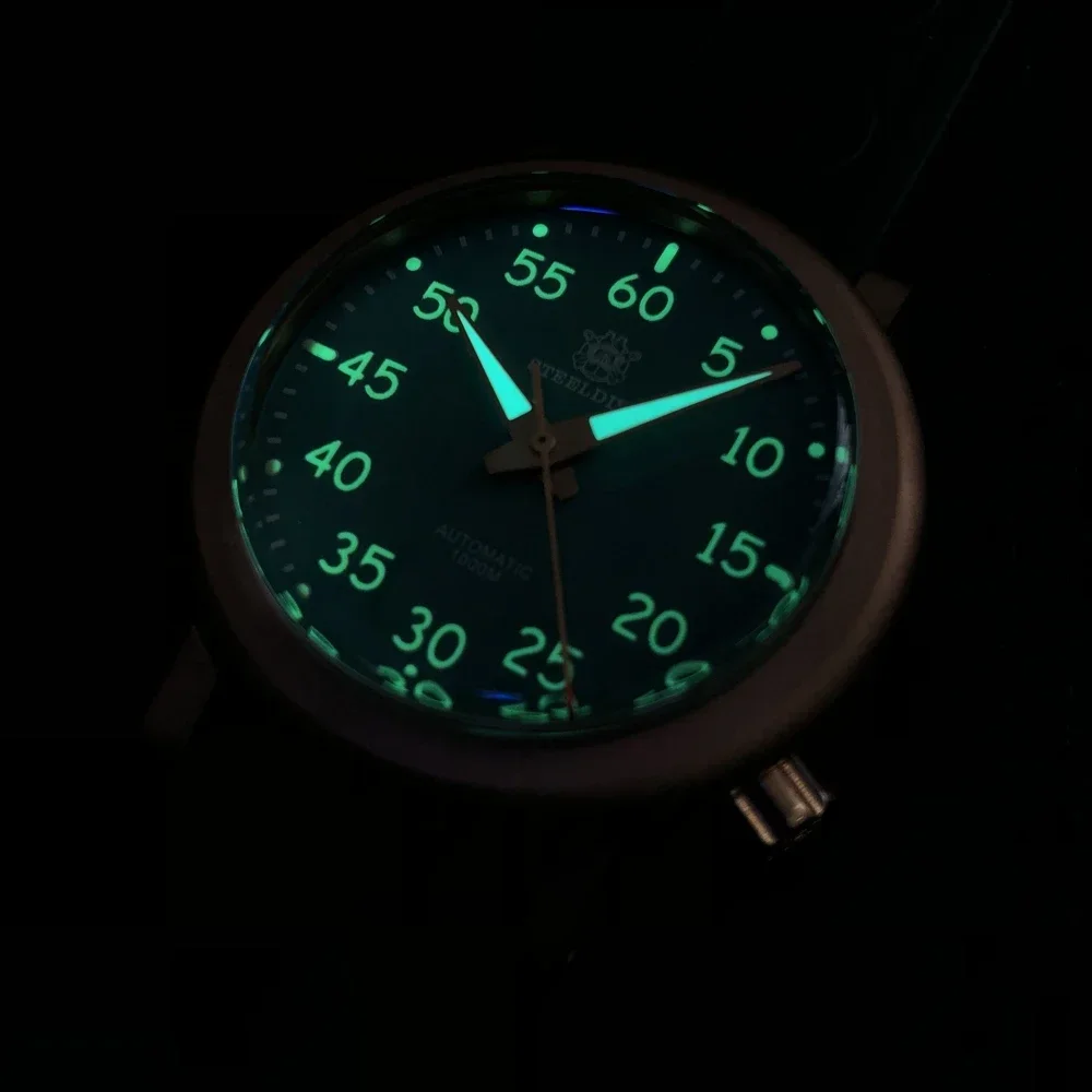 Steeldive SD1910S CuSn8 Solid Bronze Case Green Dial 1000M 100ATM Waterproof NH35 C3 Green Men Diving Watch Automatic