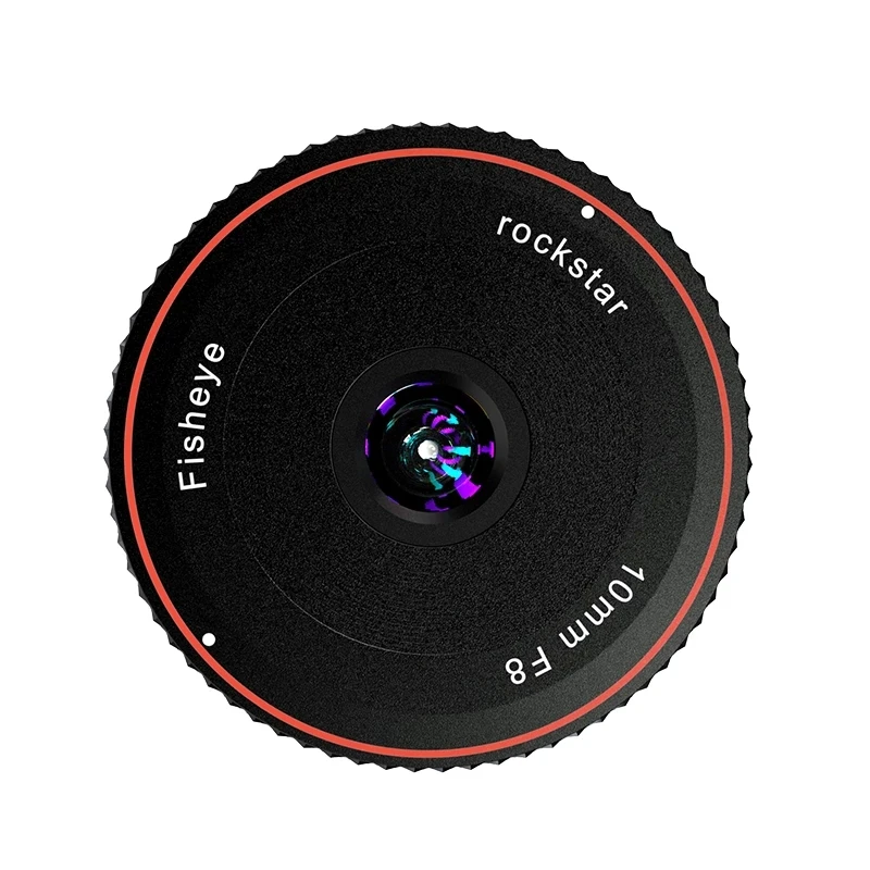 Rock Star RockStar 10mm F8 FishEye Lens Fixed Focus Ultra Wide Angle Micro for  E Fuji X M4/3 Canon Eos M Nikon Z Mount