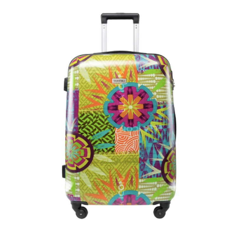 

20 24 28 Inch Vintage Travel Bohemian Print Luggage Suitcase, Lightweight Durable Hardshell Spinner Trolley Bag with 360° Wheels