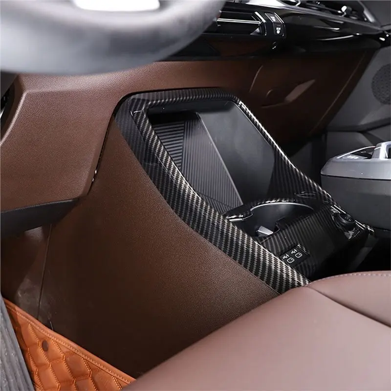 ABS Carbon Fiber Trim For BMW X1 U11 2023 Console Gear Shift Panel Car Interior Accessory