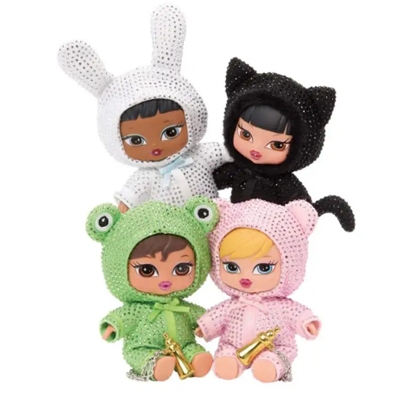 Original MGA Bratz Bratziez Bling Seriez Glitter Keychain Blind Box Diamond Decor Animal Shaped Trendy Bag Pendant Ornament Gift view 4