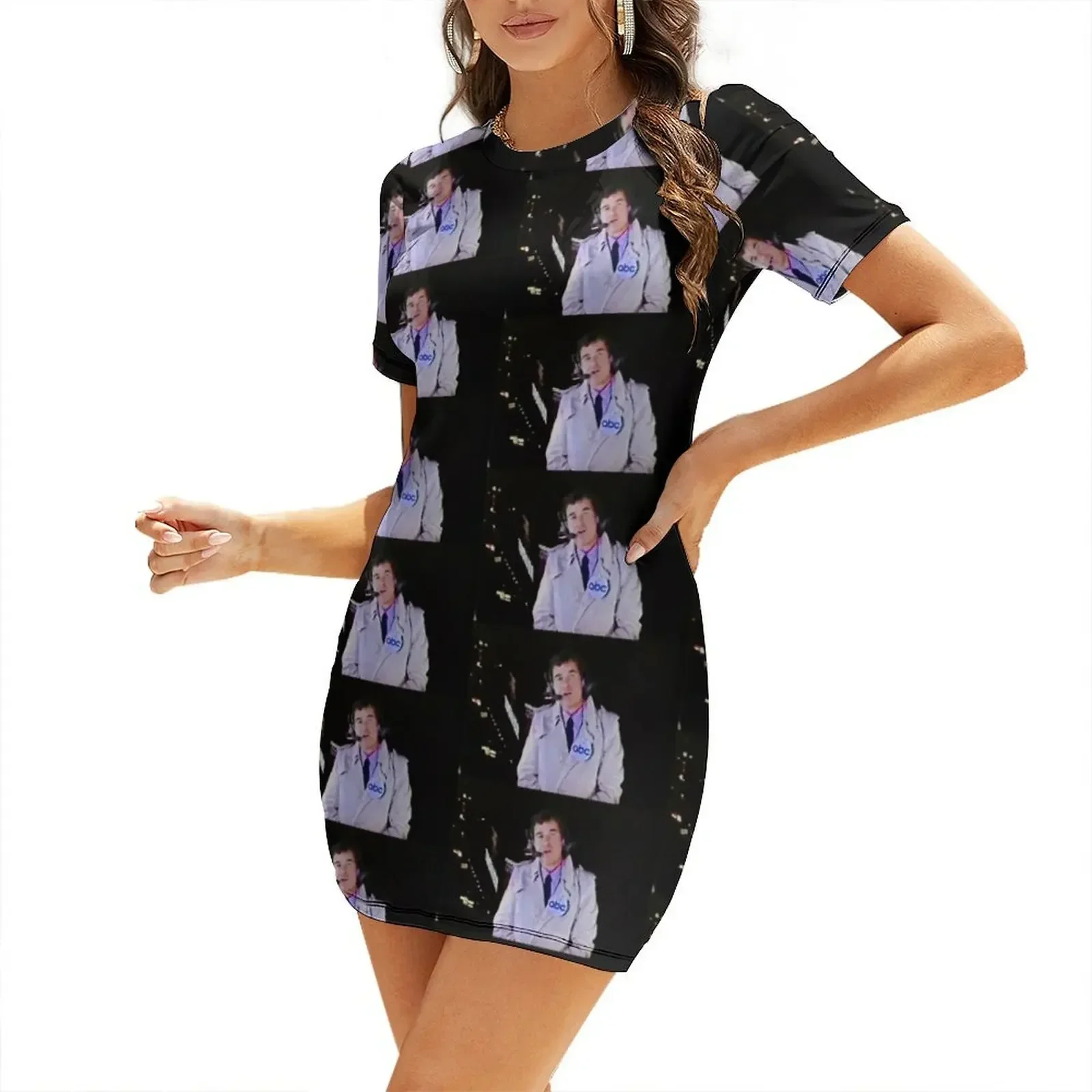 

Dick Clark New Year's Eve 1986 Short-Sleeved Dress summer dresses womens 2026 summer women's suit luxury woman evening dress