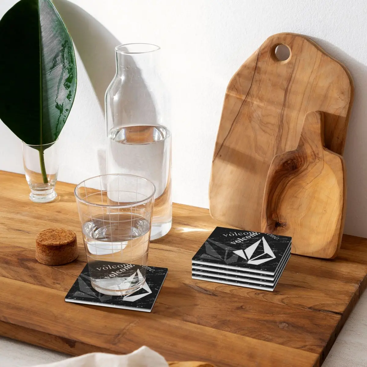 V-Volcom Logo Coaster Ceramics Hot Pad Decoration And Accessories For Table Utensils For Kitchen Placemats For Dinner Table