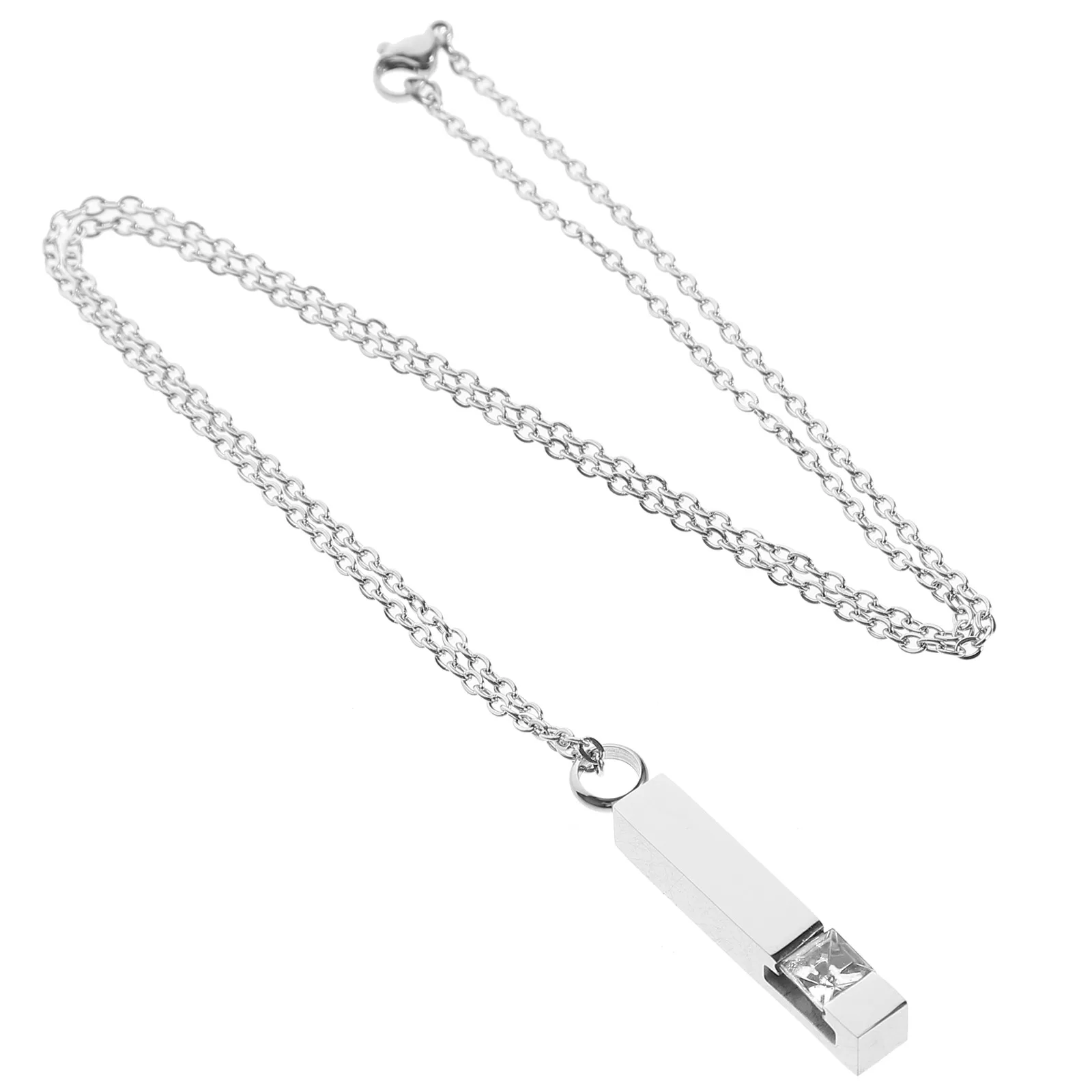 

Stainless Steel Ashes Necklace Pendant Silver Birthstone Urn Locket for Cremation Keepsake Memorial Jewelry Women Men Pet