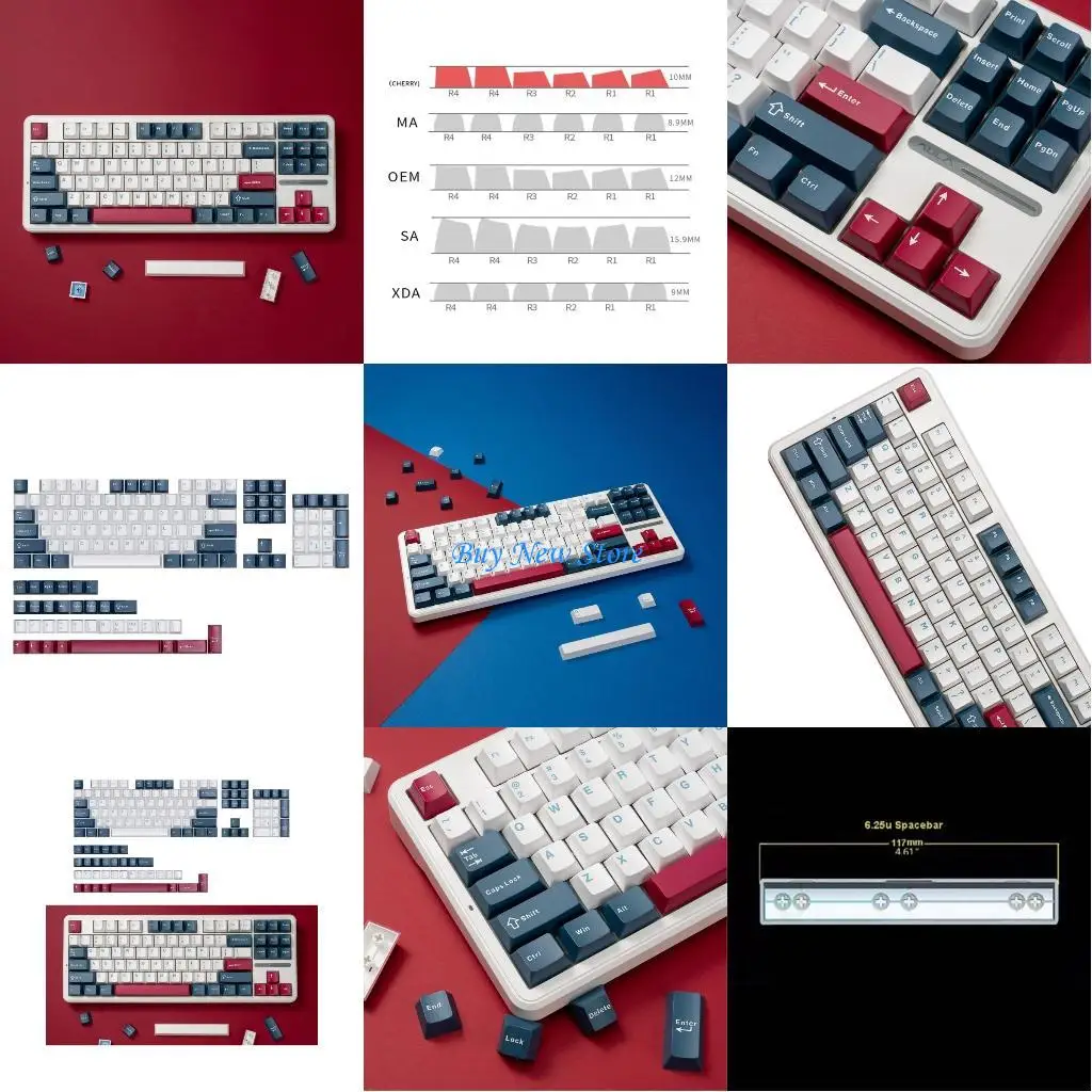 

20ce 138pcs Blue Two Color Cakecaps Высот вишневой высоты для игровой механической клавиатуры