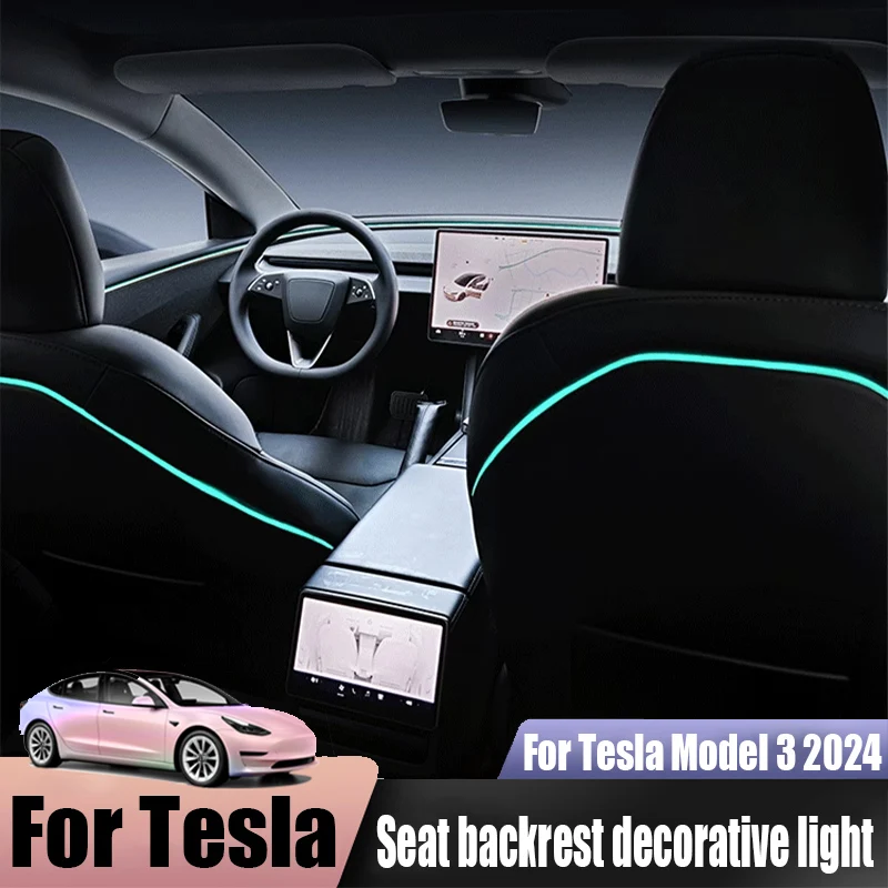 For Tesla Model 3 2024 seat backrest decorative lights car modification and upgrade interior decoration products