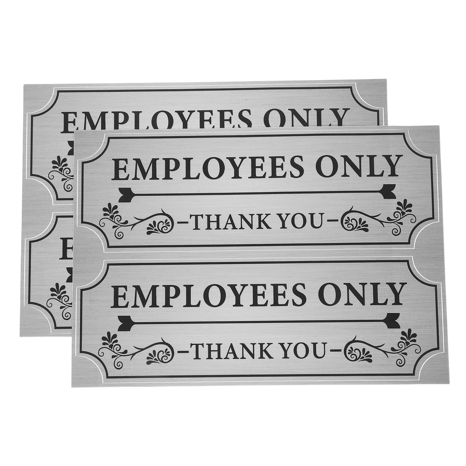 2Sets Employee Only Sign Sticker PVC Bold Font Staff Access Control Safety Warning Door Decal Office Workplace Entrance