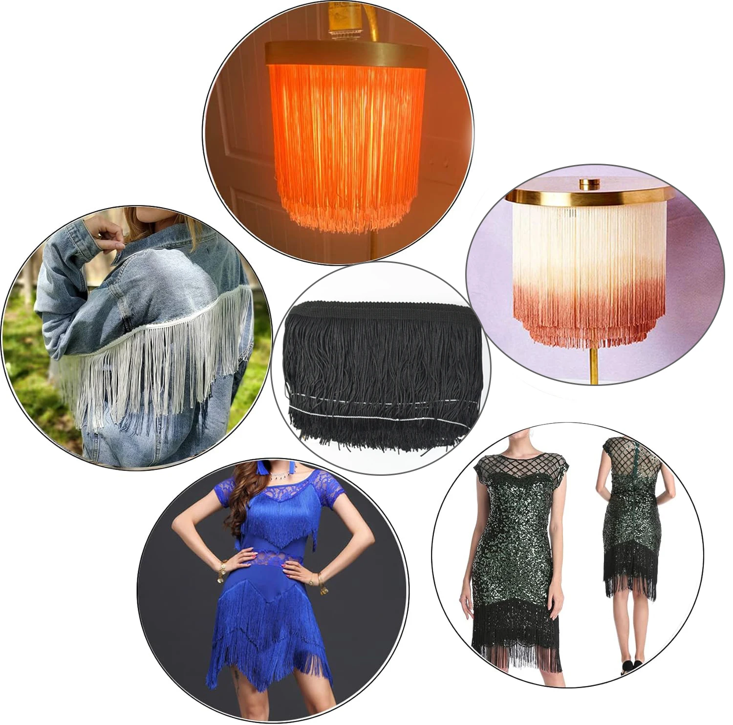 2/5/10Y 30cm Long Fringe Tassels Lace Trim Dress Sewing Fringes Thread Curtain Tassel Braid Decorative Trimming DIY Accessories