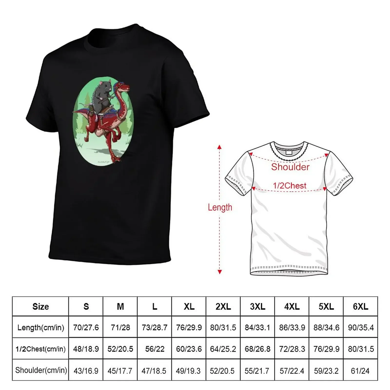 Rat Gallimimus Rider T-Shirt baggy shirts shirts graphic tee custom shirt kawaii clothes t shirts for men cotton