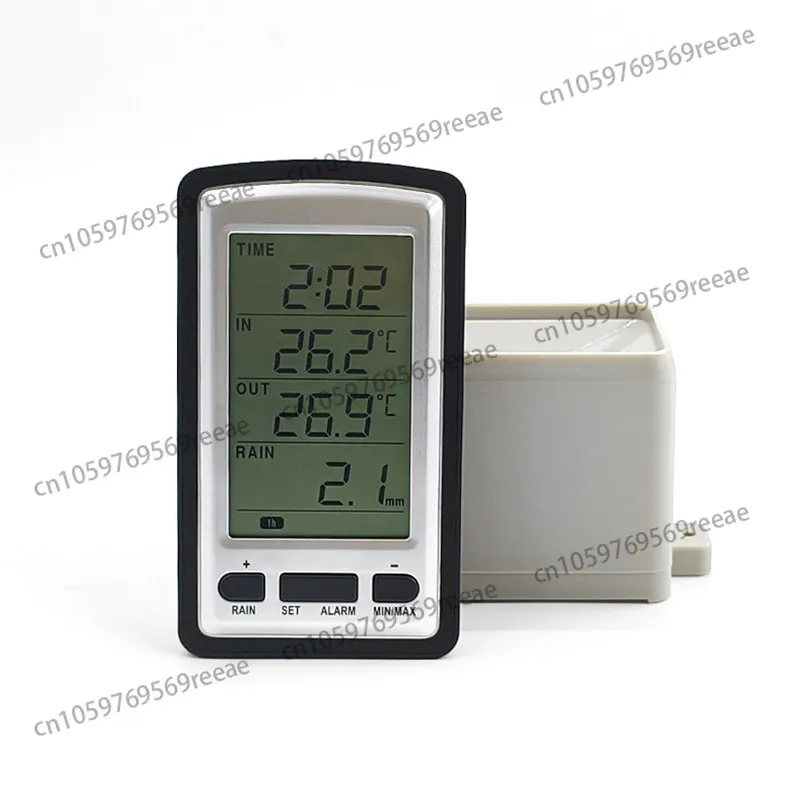

Wireless indoor and outdoor thermometer small rain gauge home English original gardening use with screen
